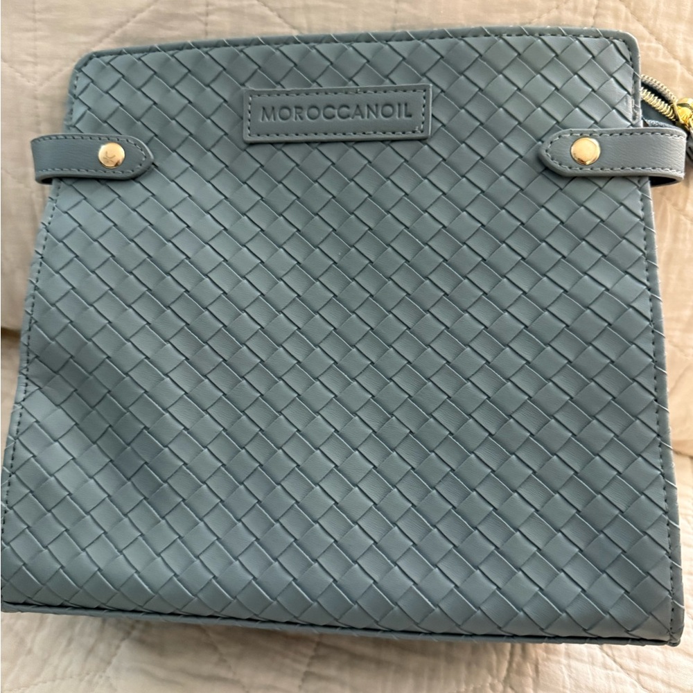 Moroccanoil Blue Woven Travel Bag